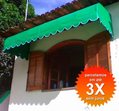 toldo fixo em lona com franja